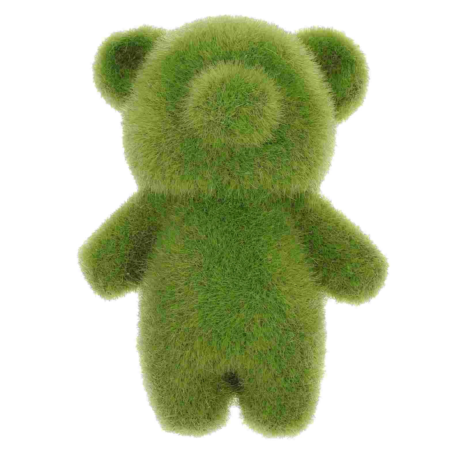 

Animal Rabbit Green Flocked Fake Artificialturf Bunny Animals Statue Easter Garden Irregular Figurinedecoration Decor Figurines