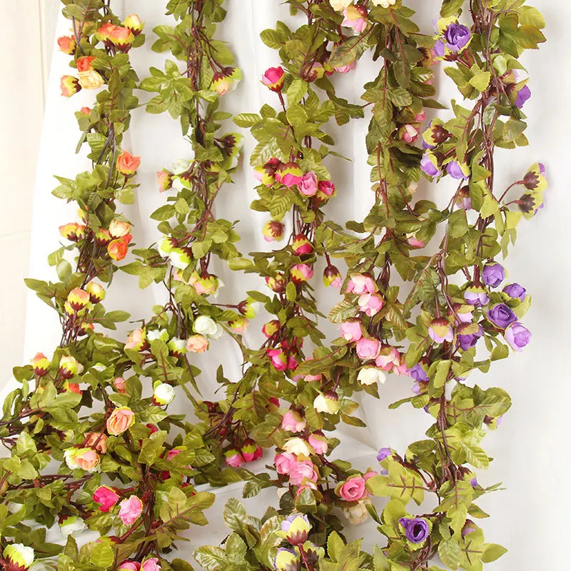 

220cm 42 Flower head Artificial Plant Variety Of Green Rattan Simulation leaves Home Wall Hanging Ceiling Plants Decorative