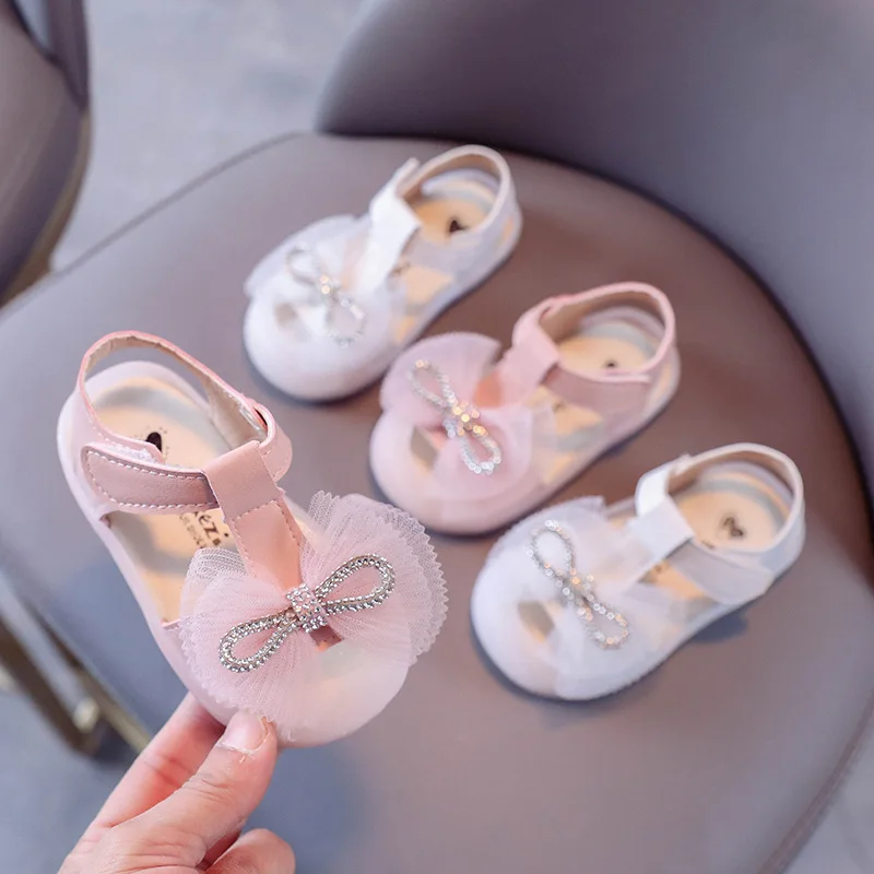

Girls Princess Shoes Summer Sandals for Kids 2022 New Rhinestone Bow Small Children Summer Sandals Shoes