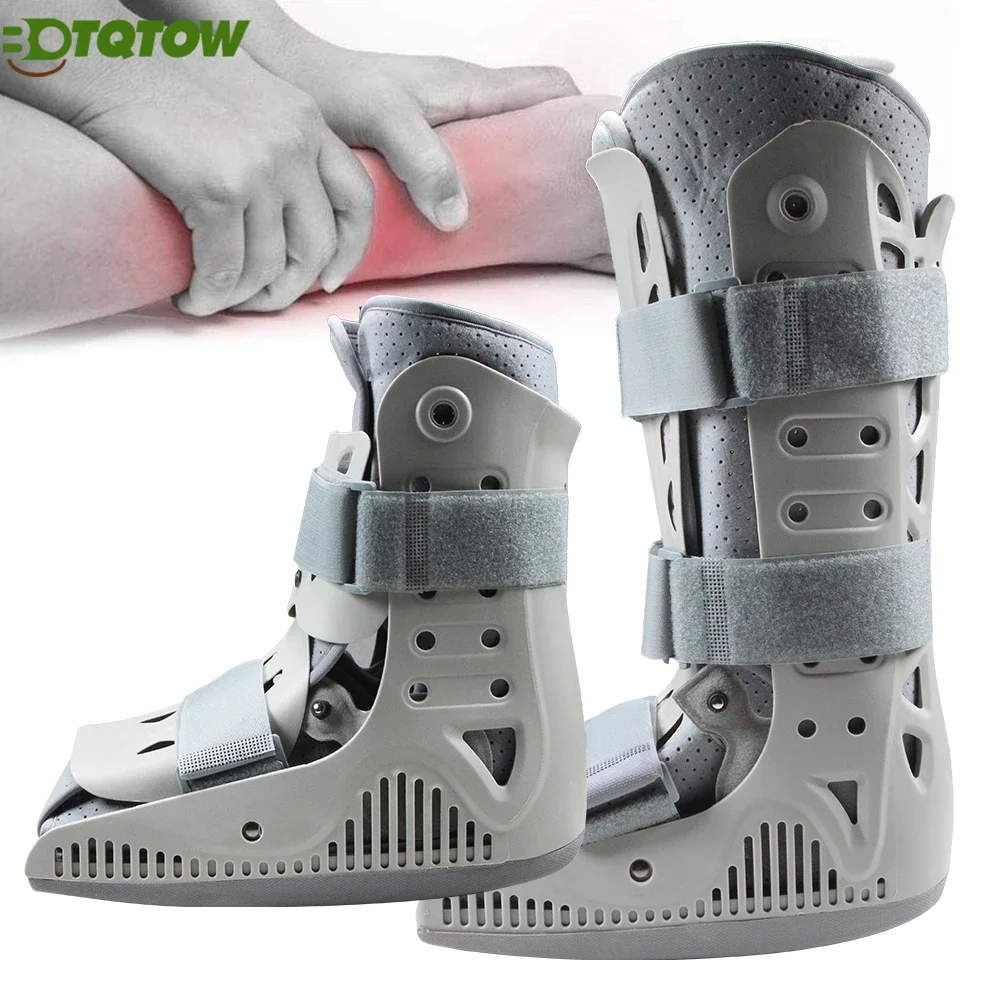 Фото 1 шт. Air Walker Boot для сломанной стопы и растяжения лодыжки — регулируемая поддержка лодыжки с компрессионными ремнями, удобная медицинская ва №2
