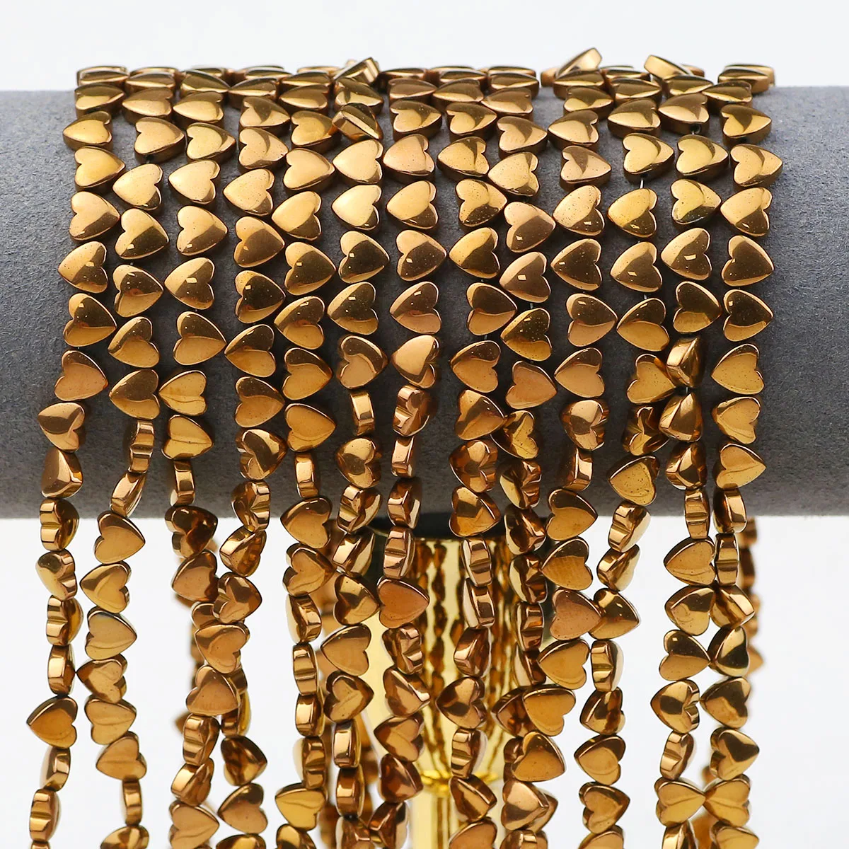 6 мм изогнутый персик сердце античный медный цвет гематит камень свободные