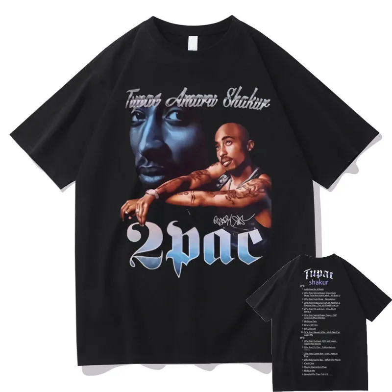 Awesome Rapper Tupac 2Pac Shakur Graphic Tshirt Men Women 100% Cotton Loose T-shirt Man Streetwear Male Hip Hop Oversize T Shirt
