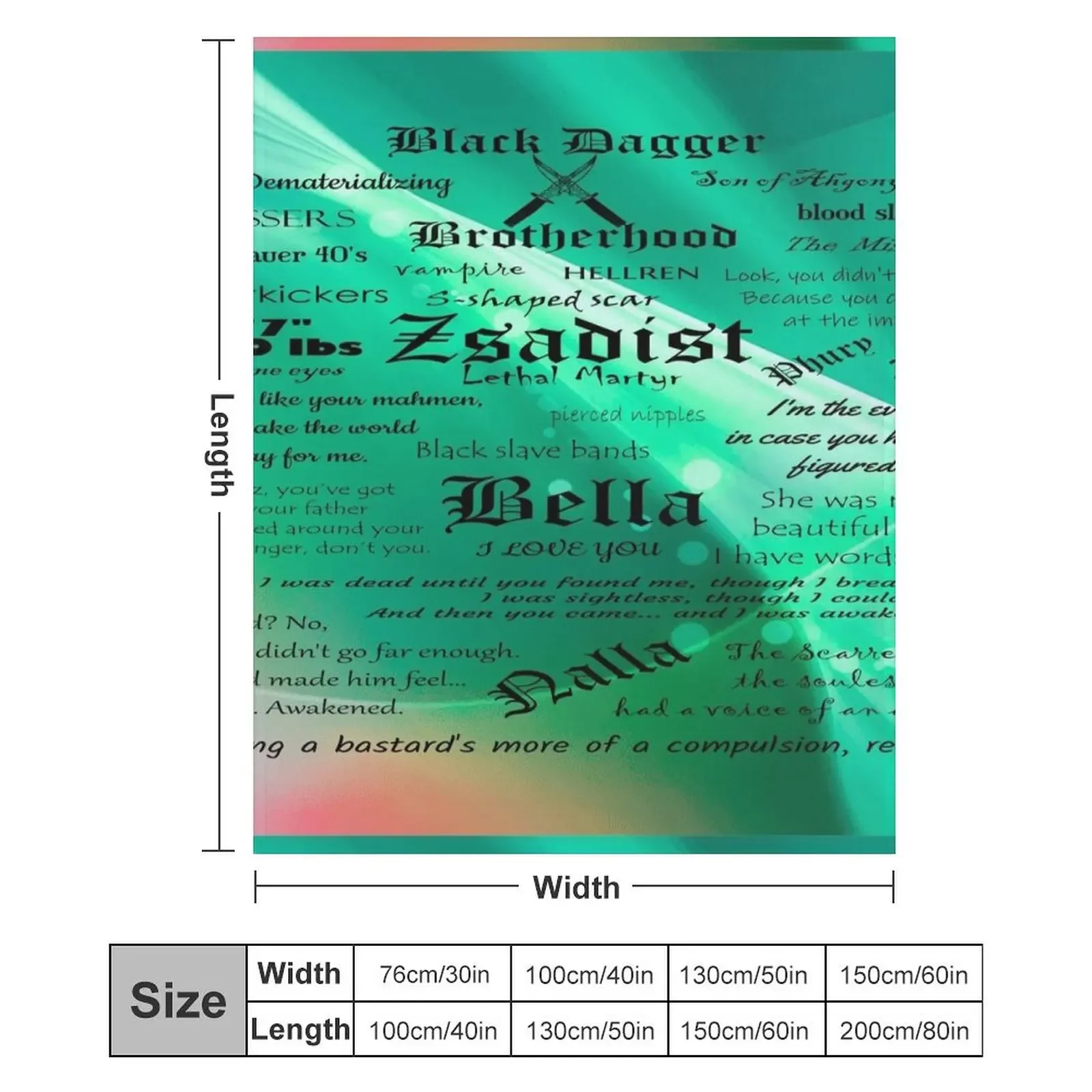 Фланелевое одеяло Zsadist Bella Black Dagger Brotherhood