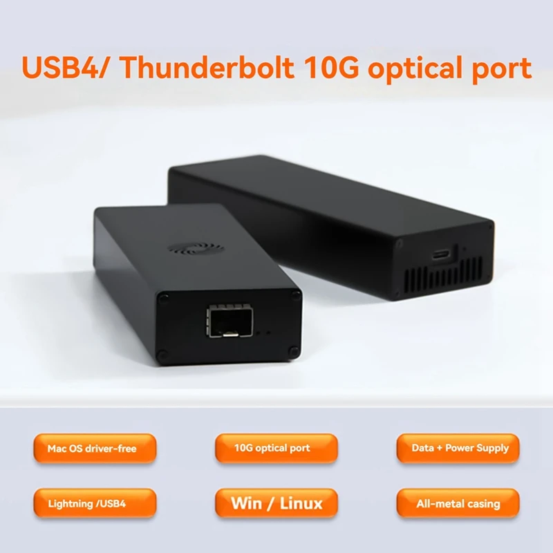 Фото Адаптер USB4 для подключения к сети Ethernet 10 Гбит/с, совместимый с Ethernet-картой с 3/4 портами SFP+10G, поддержка-ABFT №3