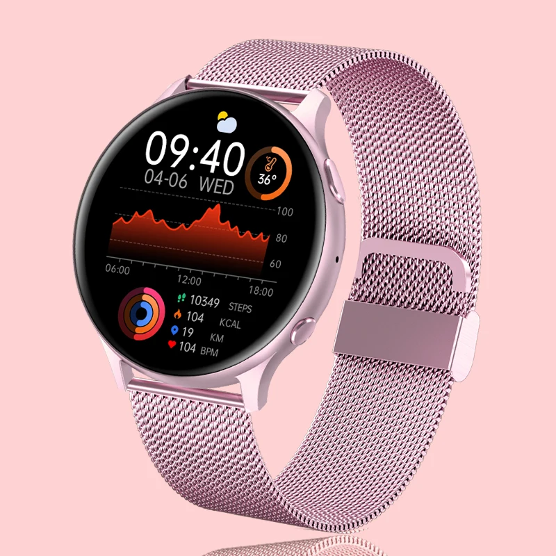 

Fashion New Women Bluetooth Call Smart Watch HeartRate Blood Pressure Monitoring Smartwatches IP67 Waterproof Men Smartwatch+Box