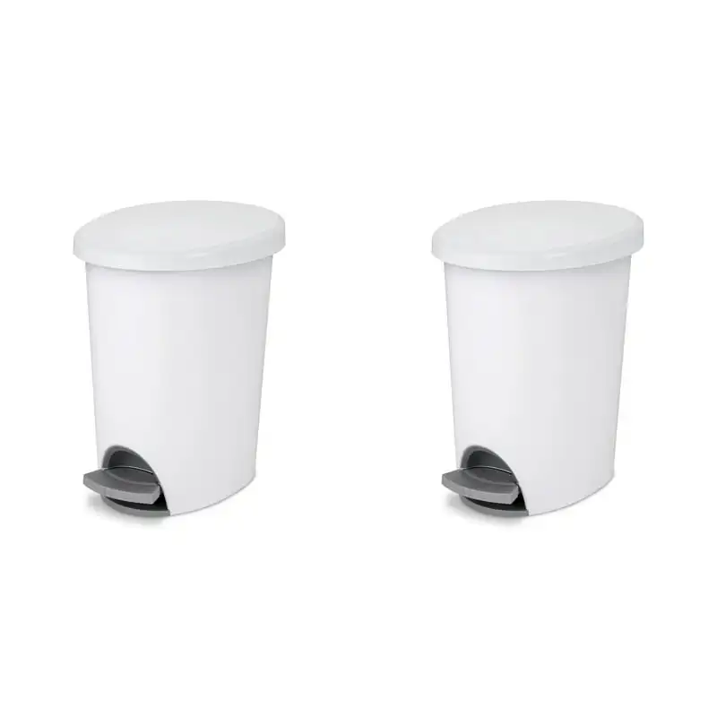 

Gal. Ultra™ StepOn Wastebasket Plastic, White, Set of 2