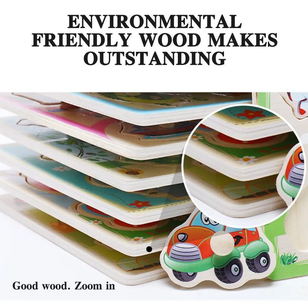 

1pcs Jigsaw Toys For Children Brain Game Toys Wooden Animals Numbers Digital Learning Home Children's Educational Wooden To O8f1