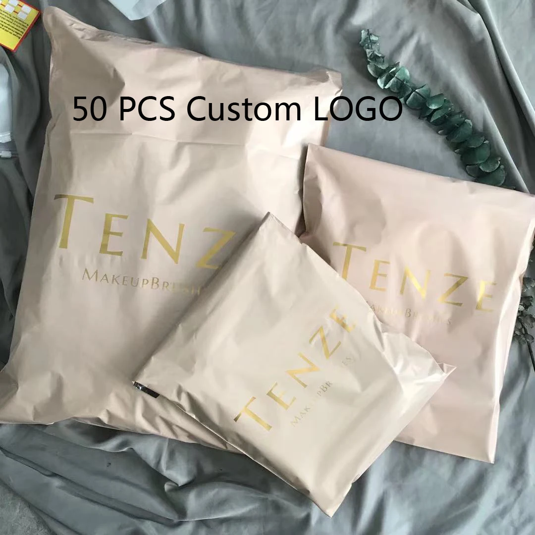 custom logo printed clothing eyelash make up poly shipping mailing bag