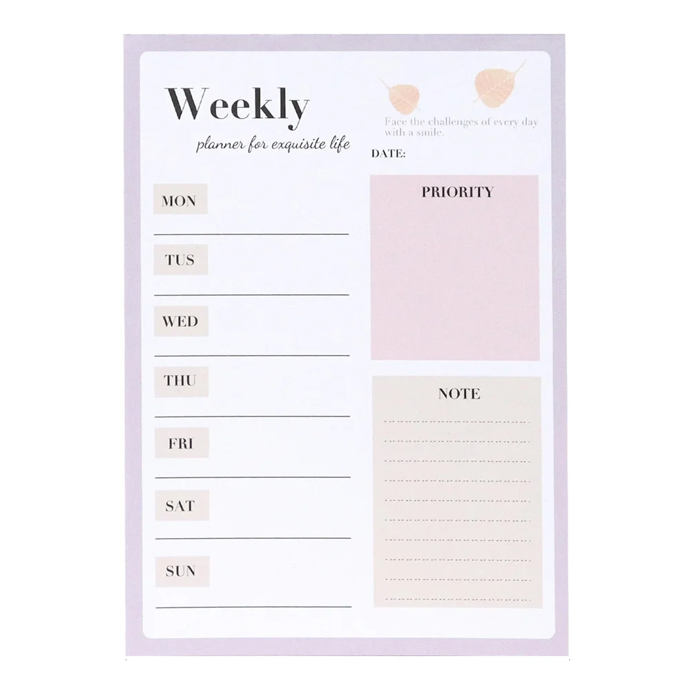 

Weekly Notepad Plan Planning Schedule Tear Off Planner Daily Paper List Do Pad Planners Meal Calendar Notebook Sheets Mont