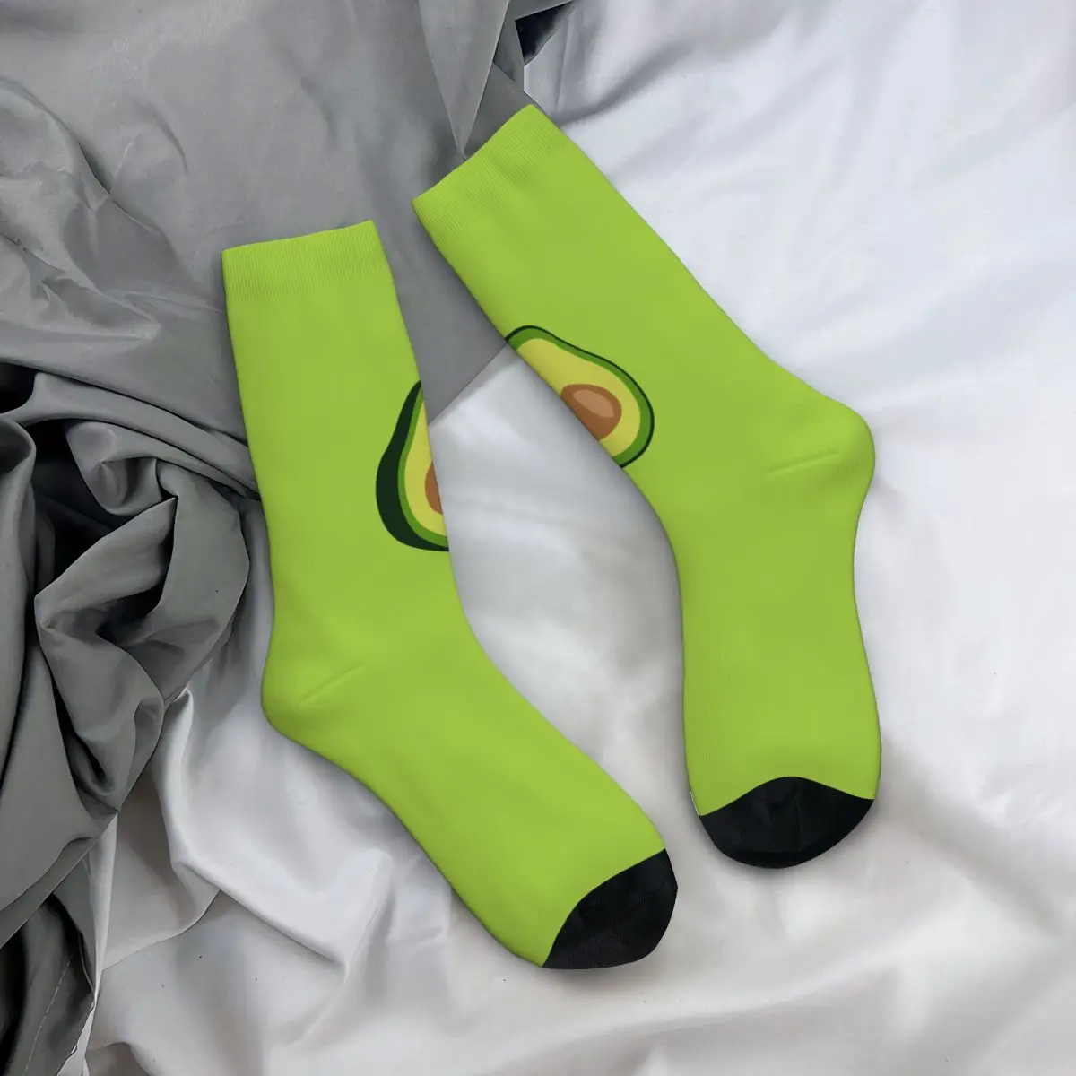 

Сочные носки авокадо с фруктовым узором, унисекс, стильные носки средней длины, современные спортивные носки из химического волокна