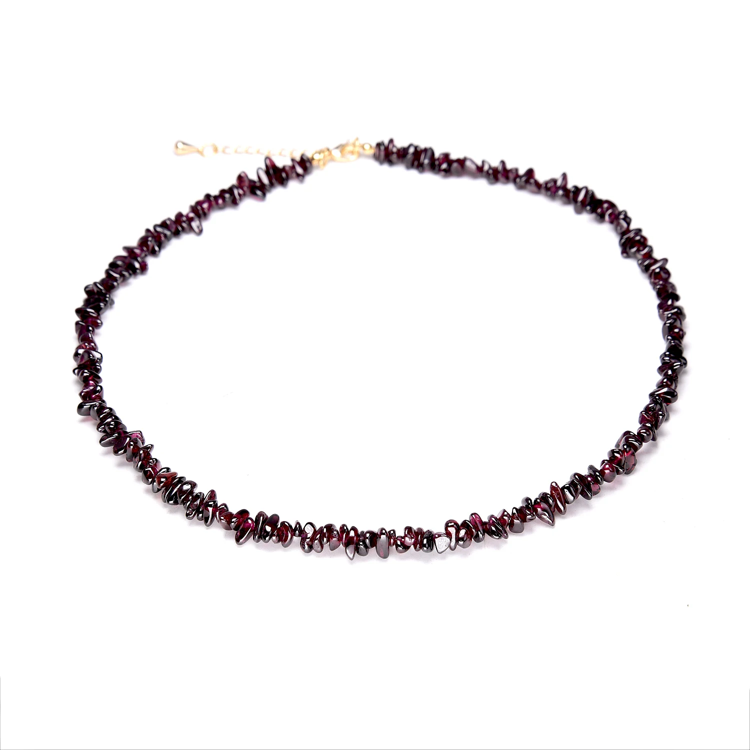 Natural Red Crushed Garnet Stone Gravel Bead Necklace for Women Copper Buckle Not Fade Fashion Bihemia Beach Chokers