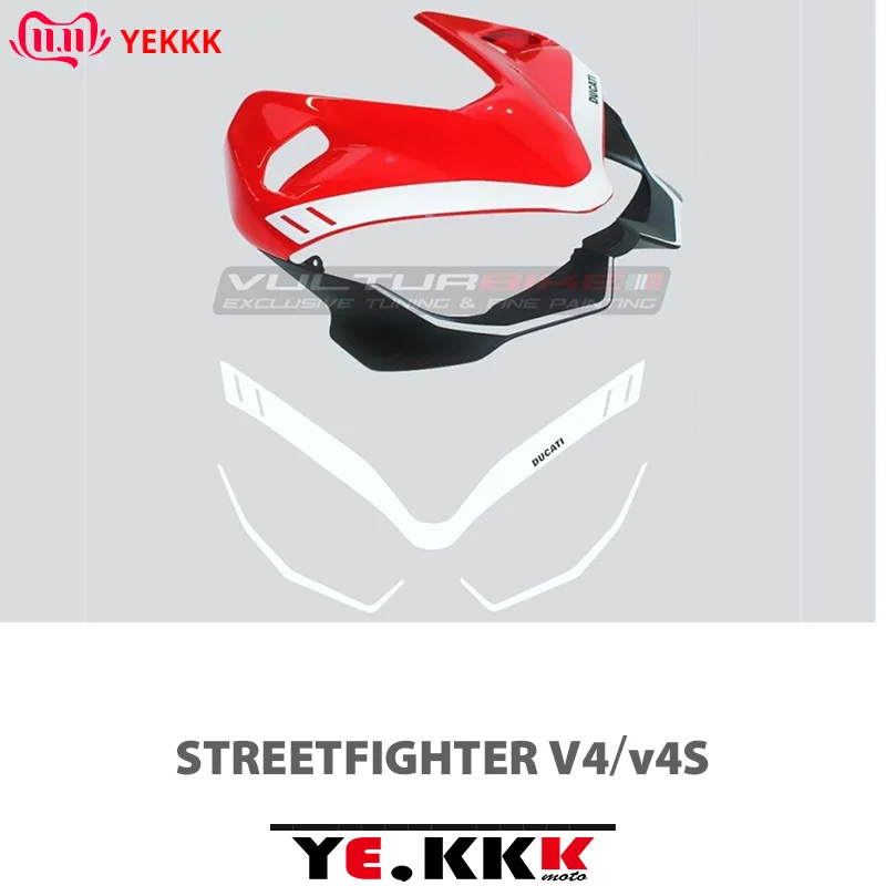 

For Ducati DUCATI STRETETFIGHTER V4 V4S Street Fighter Head Shell Sticker Head Decal Logo Original Factory Re-engraving