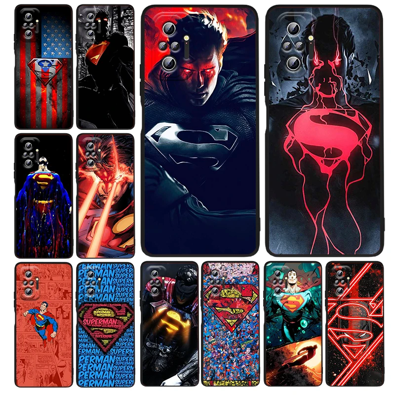 

Justice League Superman Cool Phone Case For Xiaomi Redmi Note 12 11E 11S 11 11T 10 10S 9 9T 9S 8T 8 Pro Plus 5G Black TPU Funda