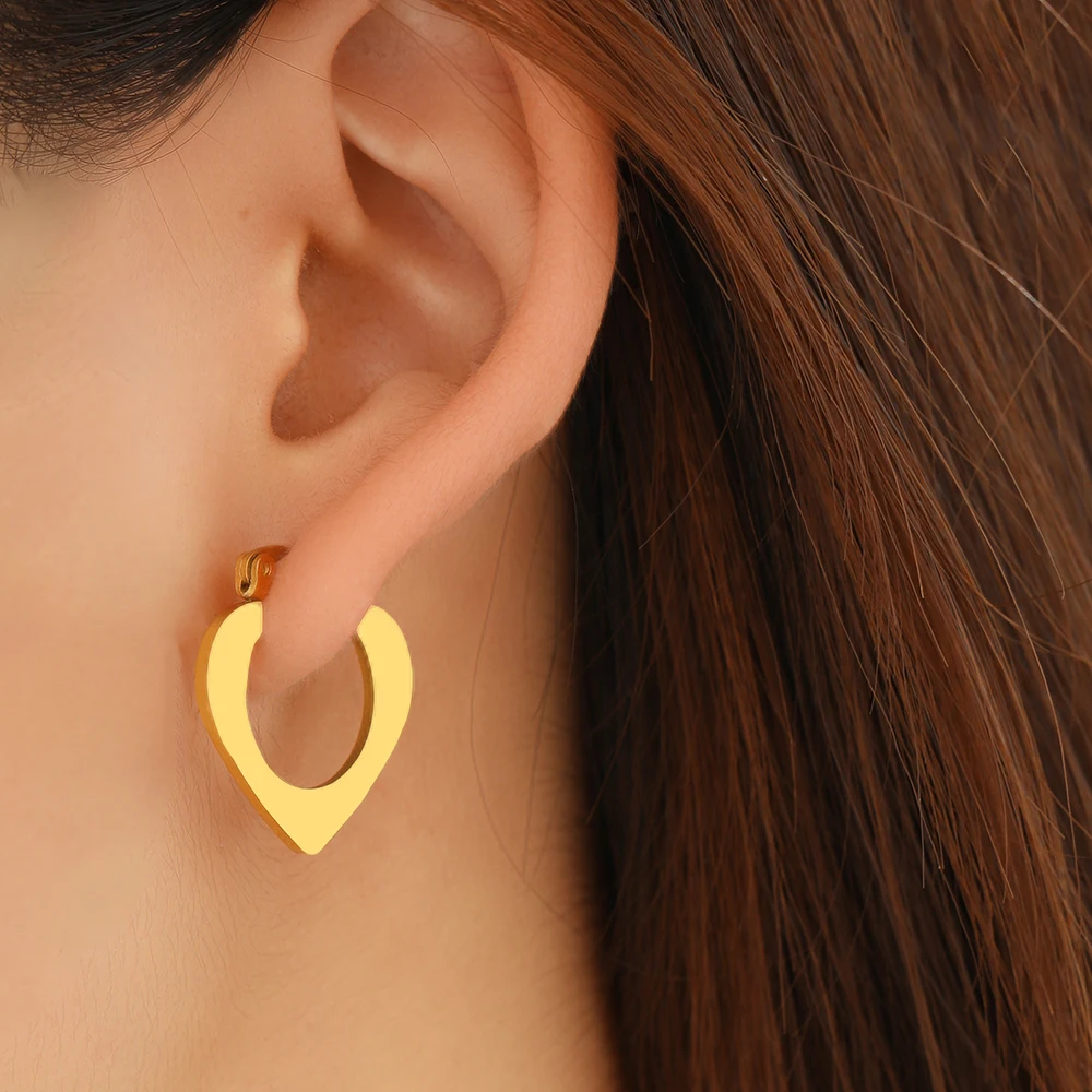 Элегантные женские серьги-кольца в форме сердца из нержавеющей стали от DOTIFI