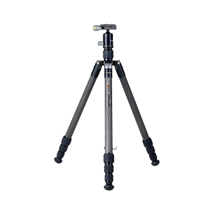 

Factory Supply T555R Carbon Fiber Foot Tube Aluminum Alloy Camera Pan Professional Video Camera Tripod Stand For Camera