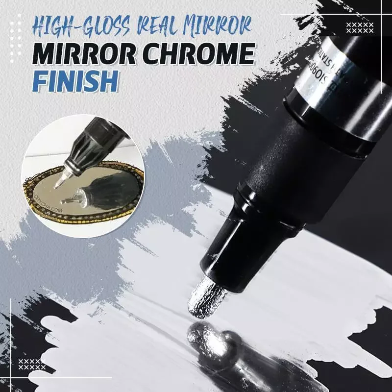 

Mirror Marker Silver Liquid Chrome Marker Fine Tip Permanent Fluent Writing Metal Waterproof UV Protection Paint Craftwork Pens