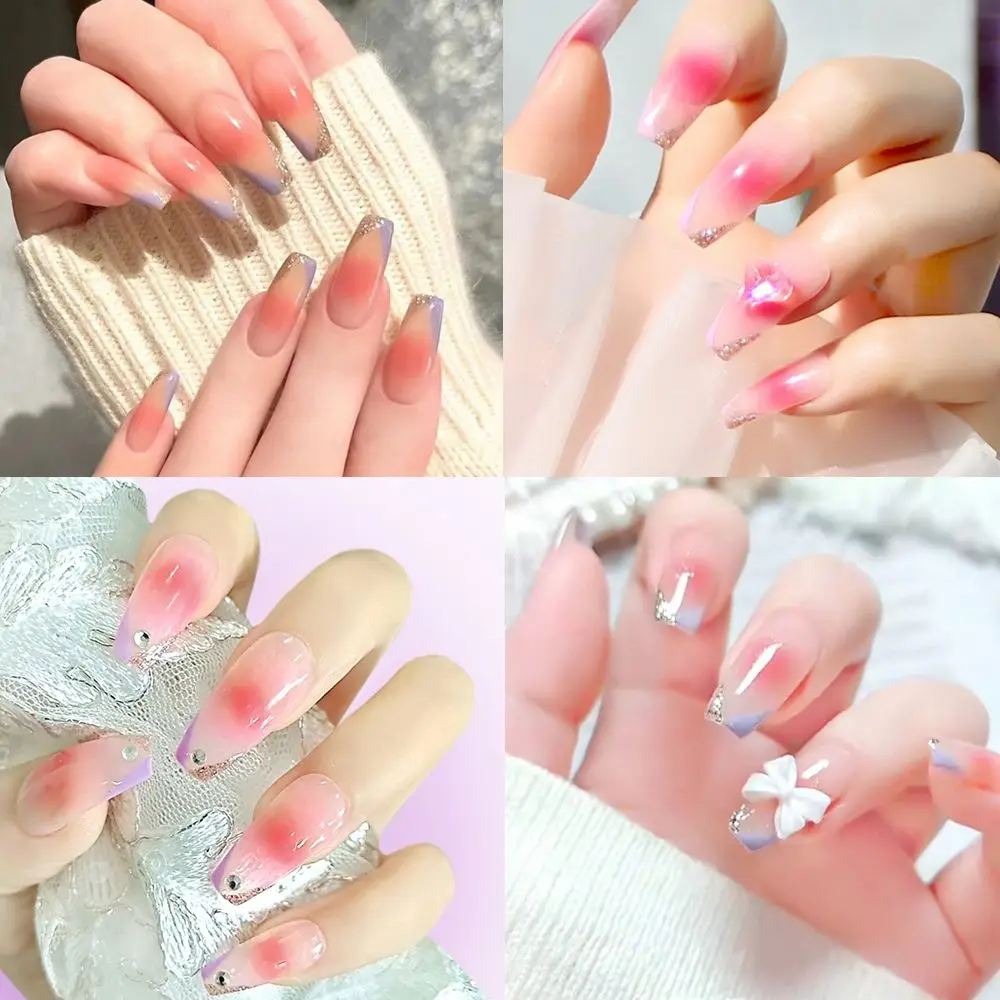 

24pcs/Box Ballerina Full Cover Manicure Tool Detachable Wearable Nail Tips Coffin False Nails Rhinestone Fake Nails