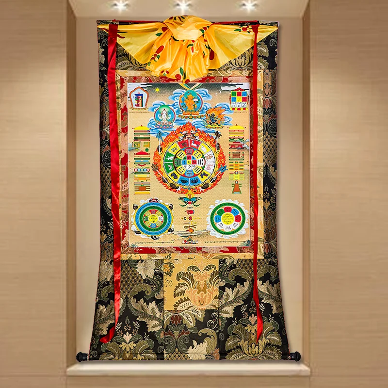 

Wholesale Buddhist supplies 150cm Large family temple wall Nine palaces altar Decorative Buddha Thang-ga Thangka painting