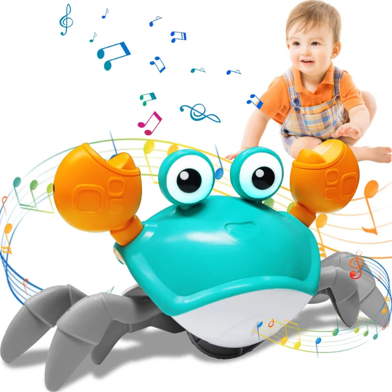 

Детский индукционный бегущий Краб с музыкой ползание игрушки подходит для детей автоматический обход препятствий интерактивные игрушки