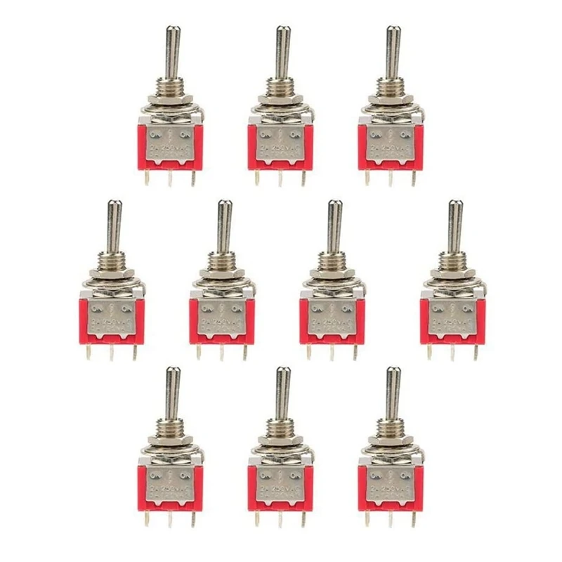

10 Pieces Of Toggle Switch ON-OFF-ON 3 Position Toggle Switch DPDT 6-Pin 6Mm 2A / 250VAC 5A / 120VAC