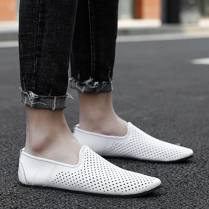 

Zapatos Hombre Hollow Out Leather Shoes Woman Loafers Breathable Man Moccasins shoes Mens Casual Driving Shoes S10240-S10245 Dn