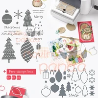 moving panda new arrival christmas tree metal cutting die and clear stamps for diy album decorating handmade paper card craft