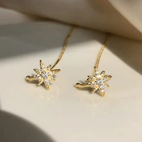 womens fashion long tassel stars clip earrings shiny micro crystal piercing earring line accessory trendy cuff ear jewelry gift
