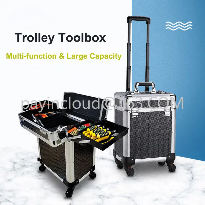 

Tool Box With Wheels Complete Toolbox Professional Storage System Tray Garage Workbench Trolley Case Hand-drawn Luggage Transfer