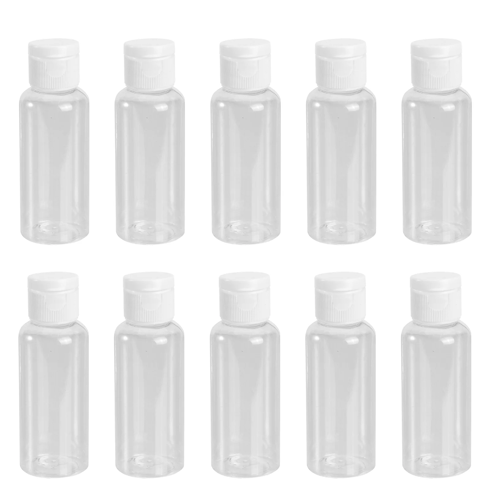 

10Pcs 50ml Clear Cap Bottle Portable Dispenser Small Empty Bottle Lotion Container for Outing Travel