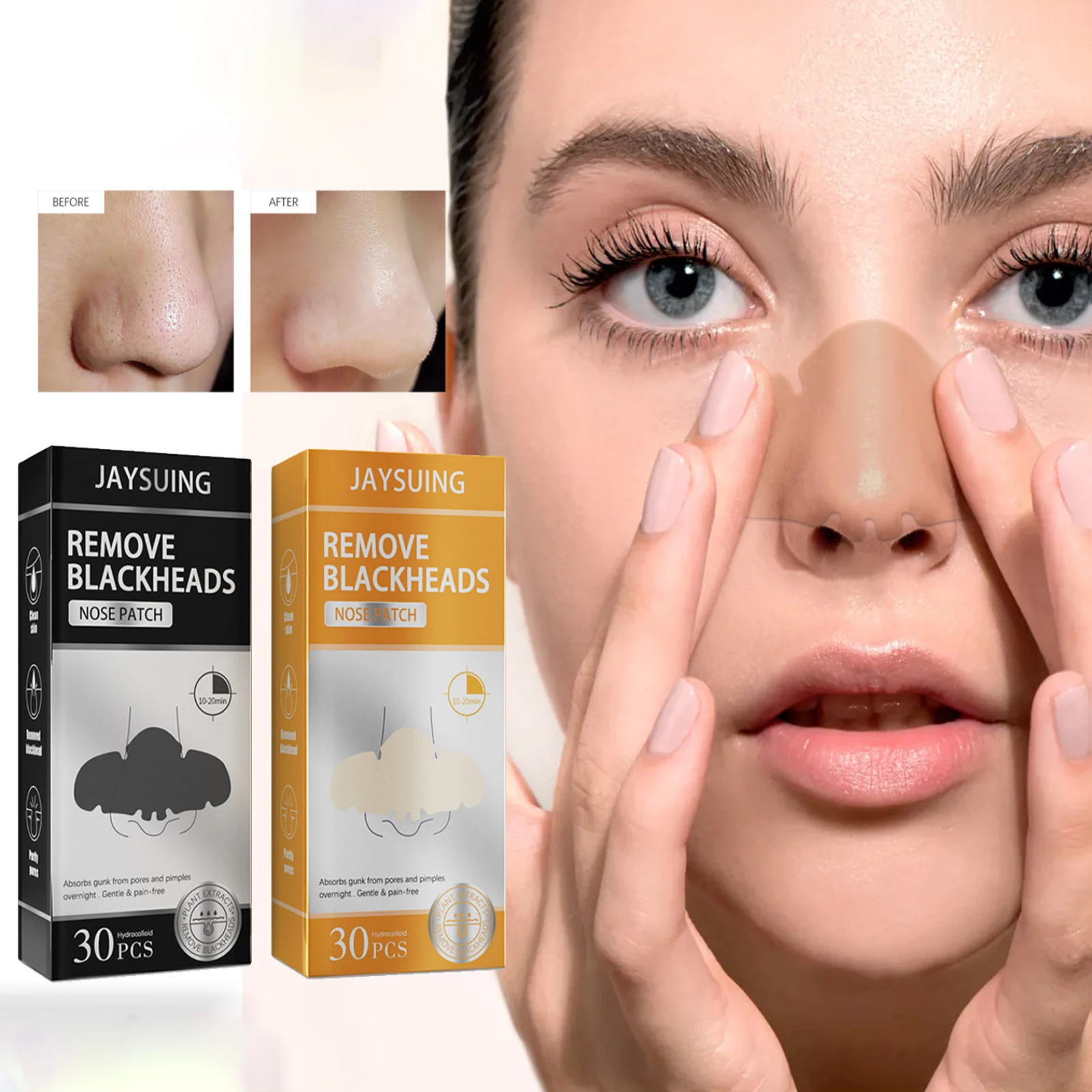 

Remove Blackhead Nose Patch Tear Acne Remover Shrink Pore Black Dots Nasal Membrane Pore Cleansing Strips Oil Control Skin Care