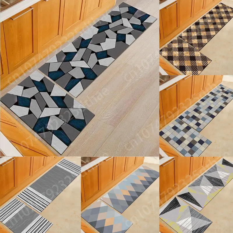 

Geometric Kitchen Rugs Living Room Decor Bedroom Balcony Washroom Floor Mat Bathtub Anti Slip Rug Home Decoration Doorway Mats