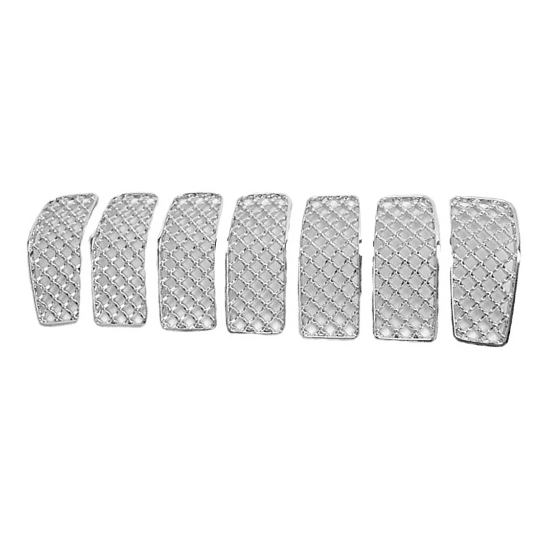 

Car Chrome Interior Insert Honeycomb Front Mesh Racing Grille Decoration Cover Trim for Jeep Cherokee 2014-2018