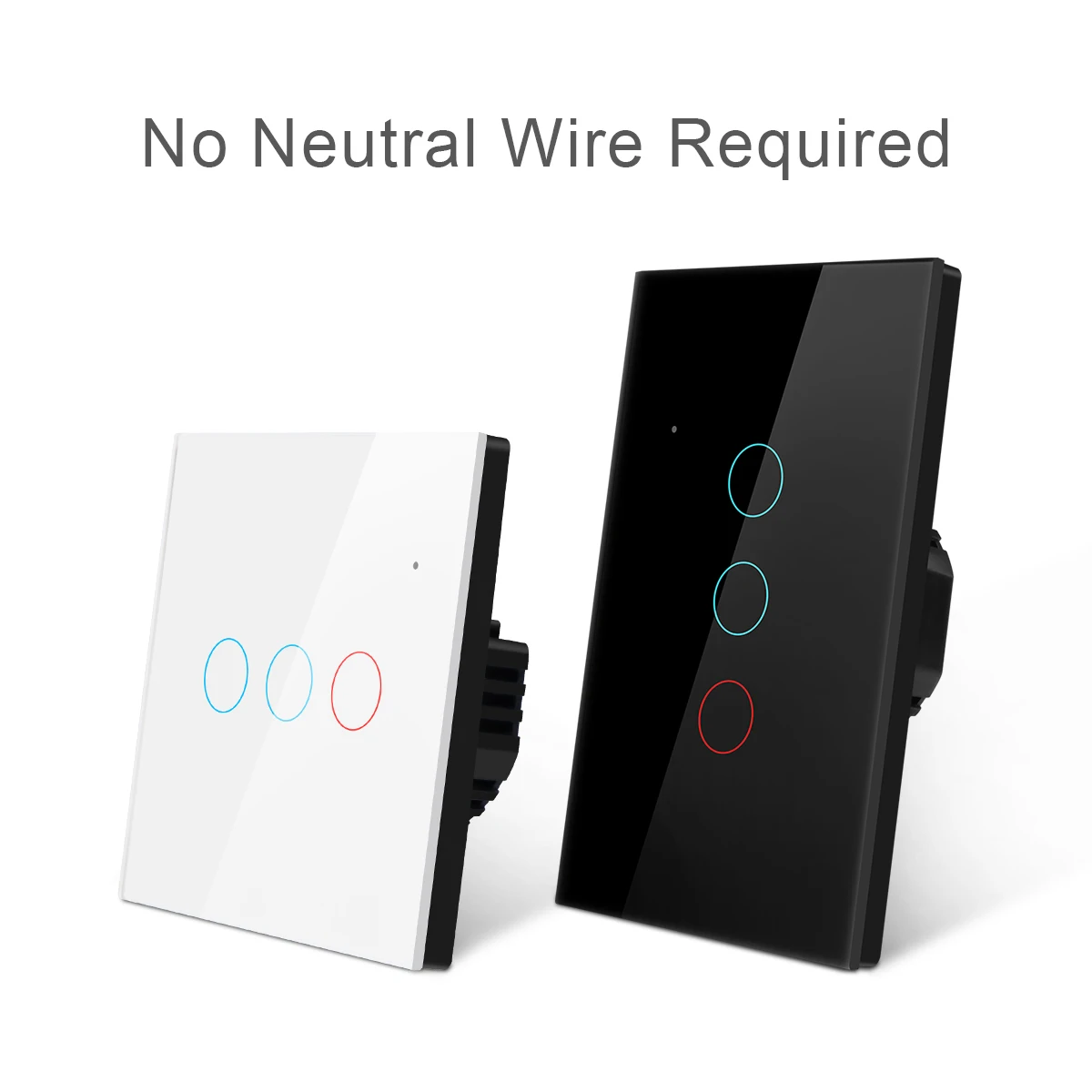 

1/2/3 Gang LED Light Touch Switch 220V 110V EU/UK/US Sensor Waterproof Tempered Glass Panel Single Live Wire Wall Lamp Switch