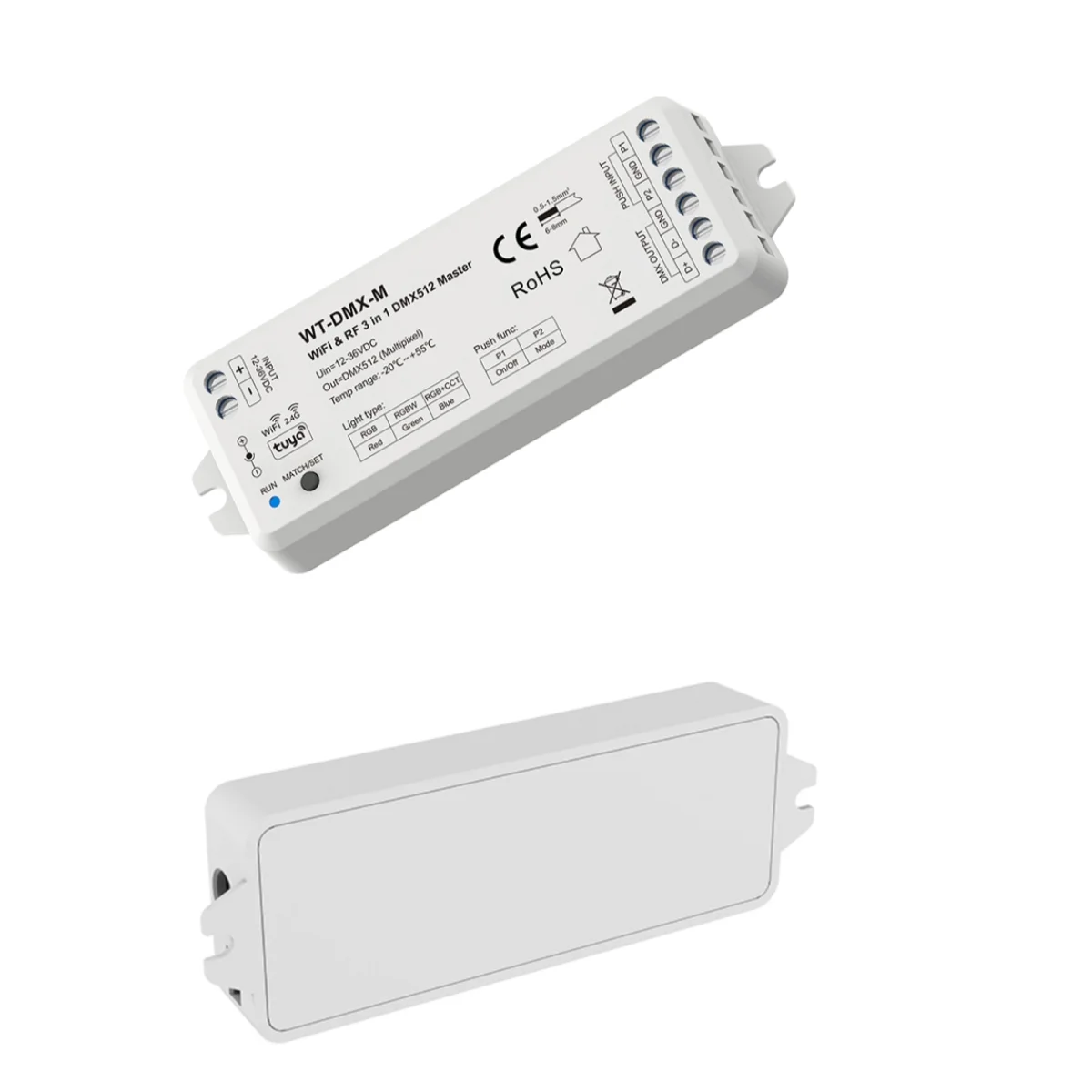 DC12-36V Wi-Fi и RF 3 в 1 RGB/RGBW/RGB + CCT DMX512 Главный контроллер WT-DMX-M Tuya APP Голосовое управление