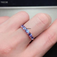 elegant exquisite four natural blue tanzanite ring s925 silver natural gemstone ring womens party gift fine jewelry