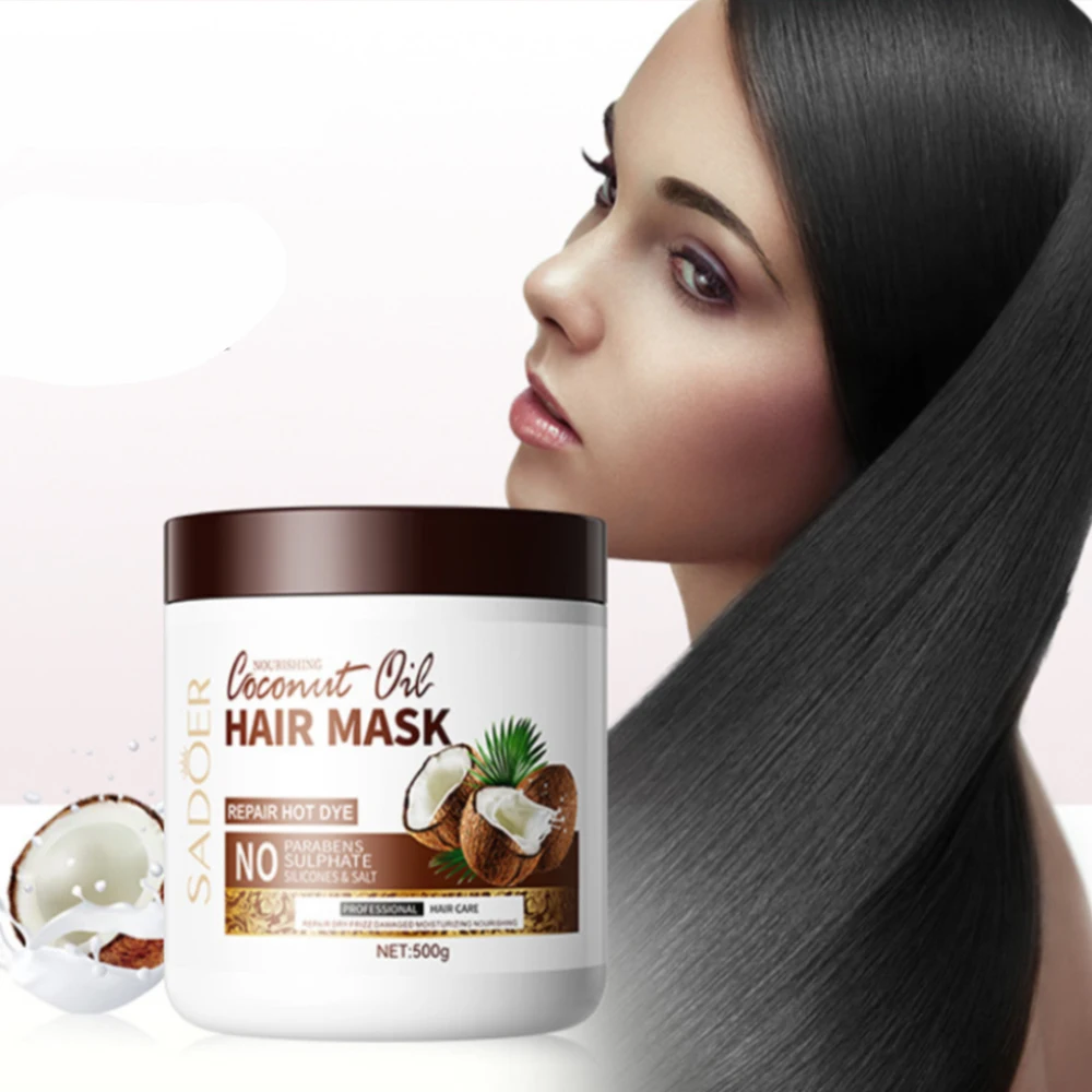 

Coconut Oil Hair Mask Improves Frizzy Dry Reduces Split Ends Nourishing Repair Hair Treatment Softening Large Volume Conditioner