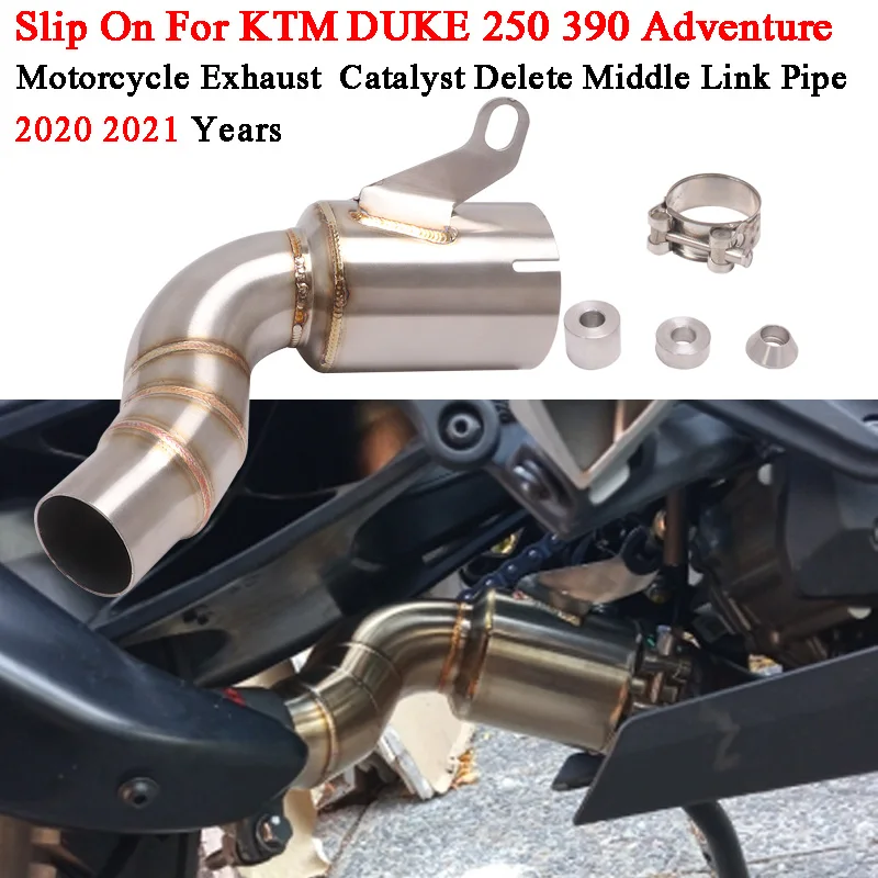 

For KTM 390 250 Adventure 250 390ADV 20 -21 Motorcycle Exhaust Moto Modify Muffler Eliminator Enhanced Catalyst Delete Link Pipe