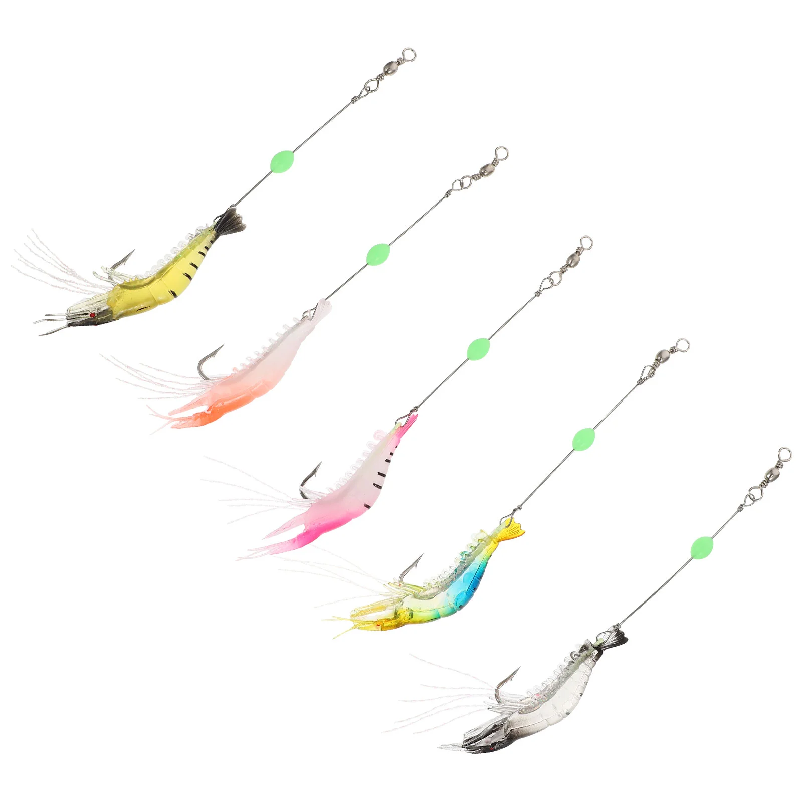 

5 Pcs Saltwater Lures Soft Bait Fishing Accessories Shrimp Simulation Baits Artificial Fake Silicone Bionic For tucunare