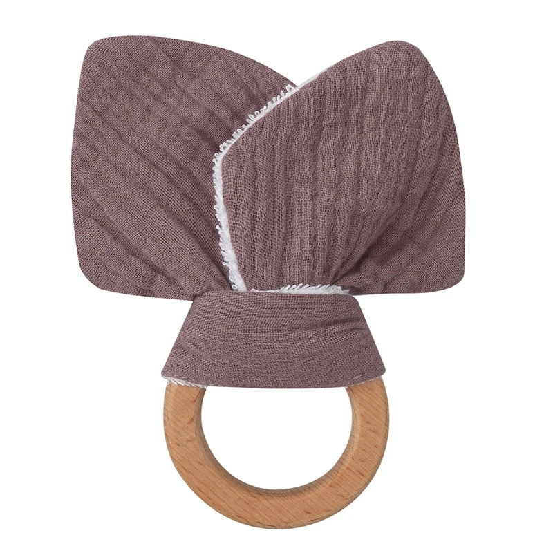 

Мягкий детский деревянный Прорезыватель для зубов из хлопка с кроличьими ушками