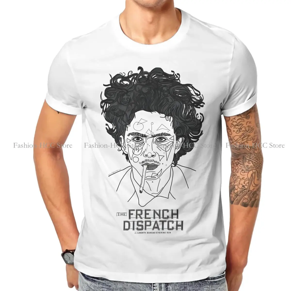 Футболка с круглым вырезом из чистого хлопка для мужчин