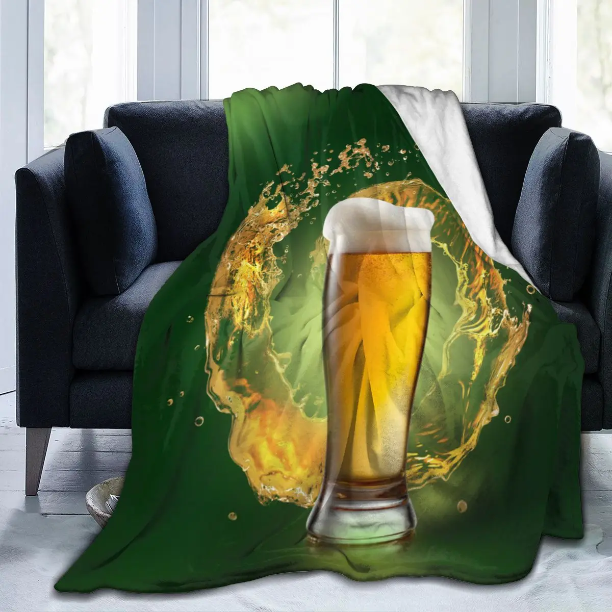 

3D Full Dozen New Creative Beer Pattern Blanket Fashion Flannel Blanket Adult/child Bed Sofa Office Nap Warm Blanket