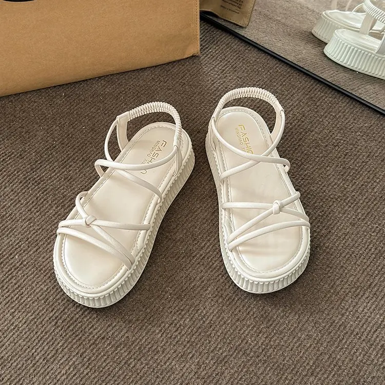 

Сандалии женские на плоской подошве, мягкие Нескользящие Босоножки с открытым носком, повседневные римские сандалии, пляжная обувь на плат...