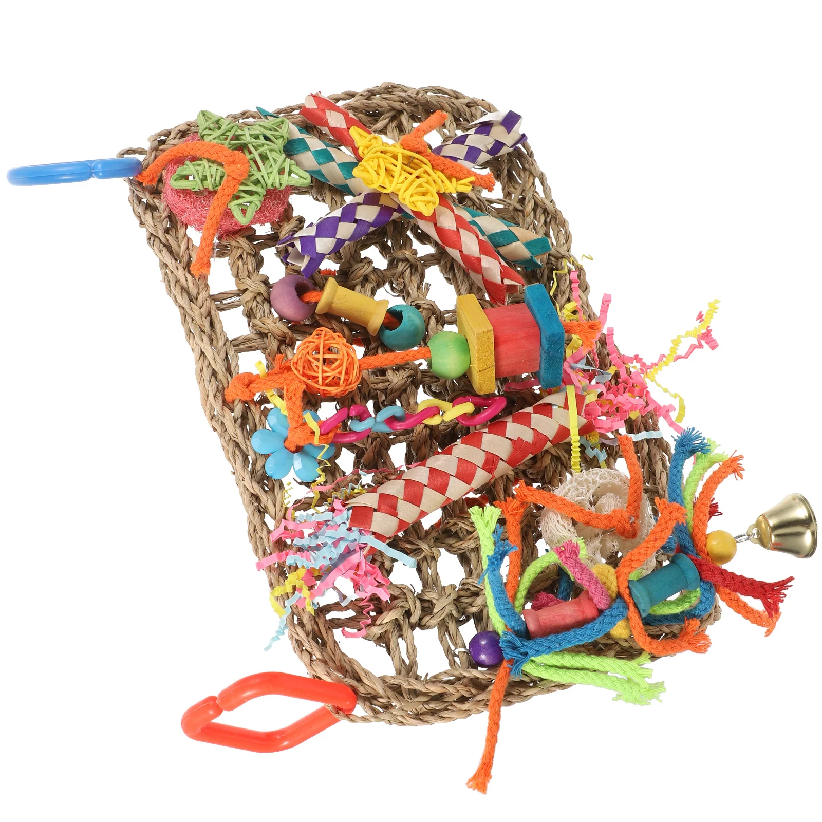 

Seagrass Woven Hanging Cushion Cockatiel Toys Bird Cage Parrot Large Birds Pet Prop Accessories Hammock Bed Hook Bite