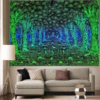 simsant trippy tree tapestry amusement park night scene art wall hanging tapestries for living room home dorm decor
