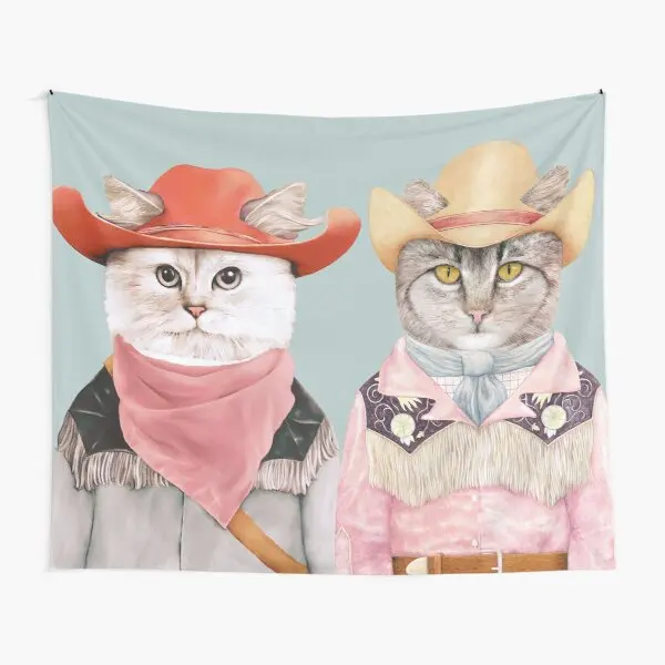 

Cowboy Cats Tapestry Beautiful Decoration Blanket Colored Wall Art Bedspread Decor Towel Hanging Mat Room Travel Yoga Living