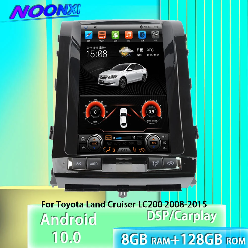 

Автомагнитола для Toyota Land Cruiser LC200 2008-2015 Android 10 экран GPS-навигатор плеер приемник мультимедийный Carplay головное устройство