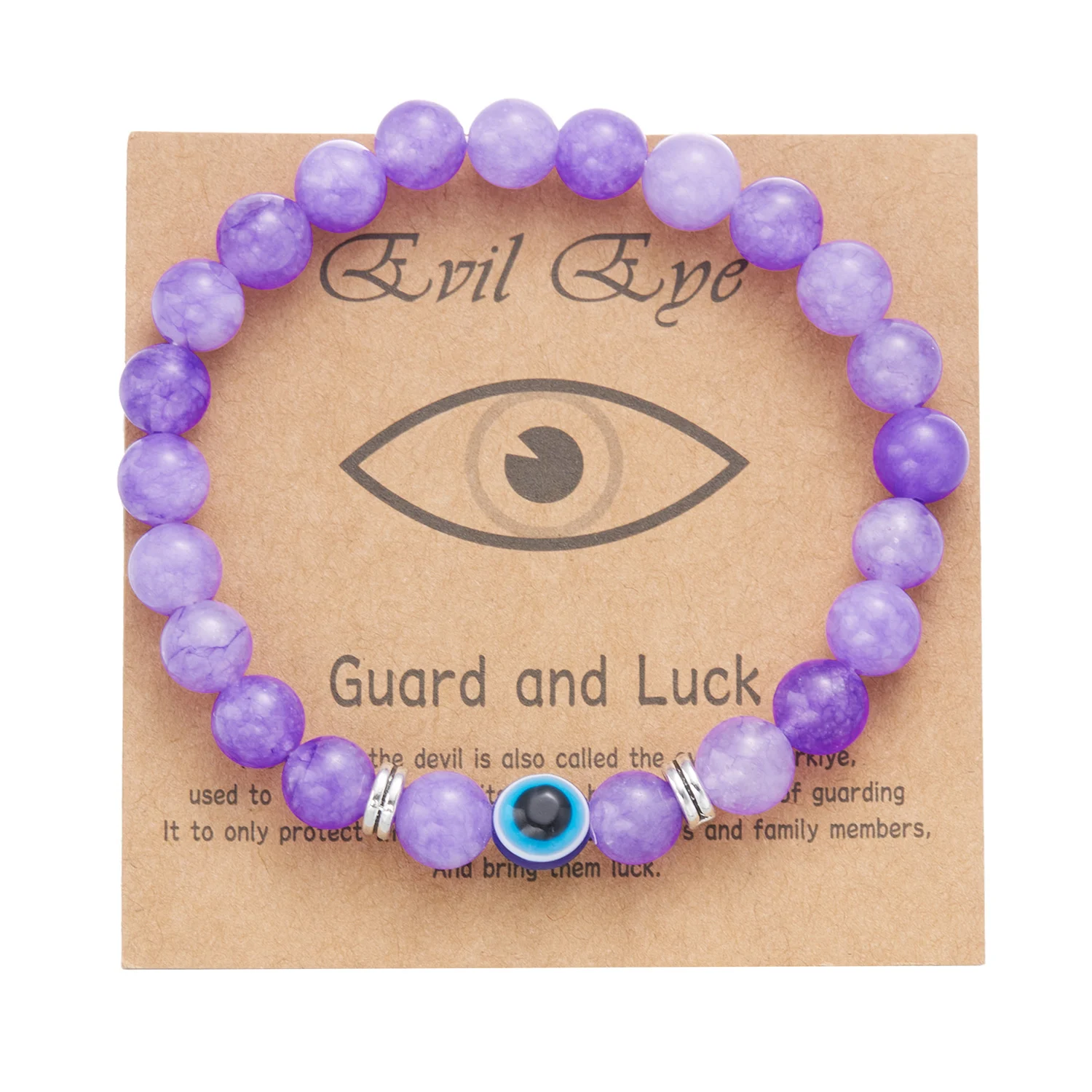 Мужские браслеты с бусинами Турецкий Дурной глаз 8 мм браслет вулканическим