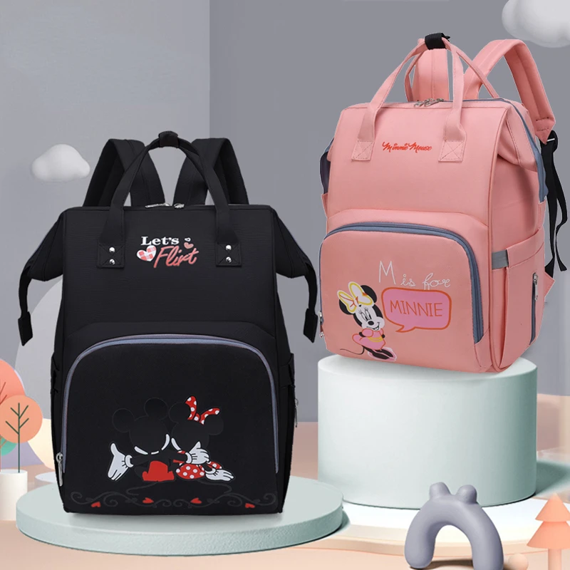 

New Cartoon Mommy Bag Mother and Baby Backpack Backpack Printing Mickey Multi-function Large Capacity