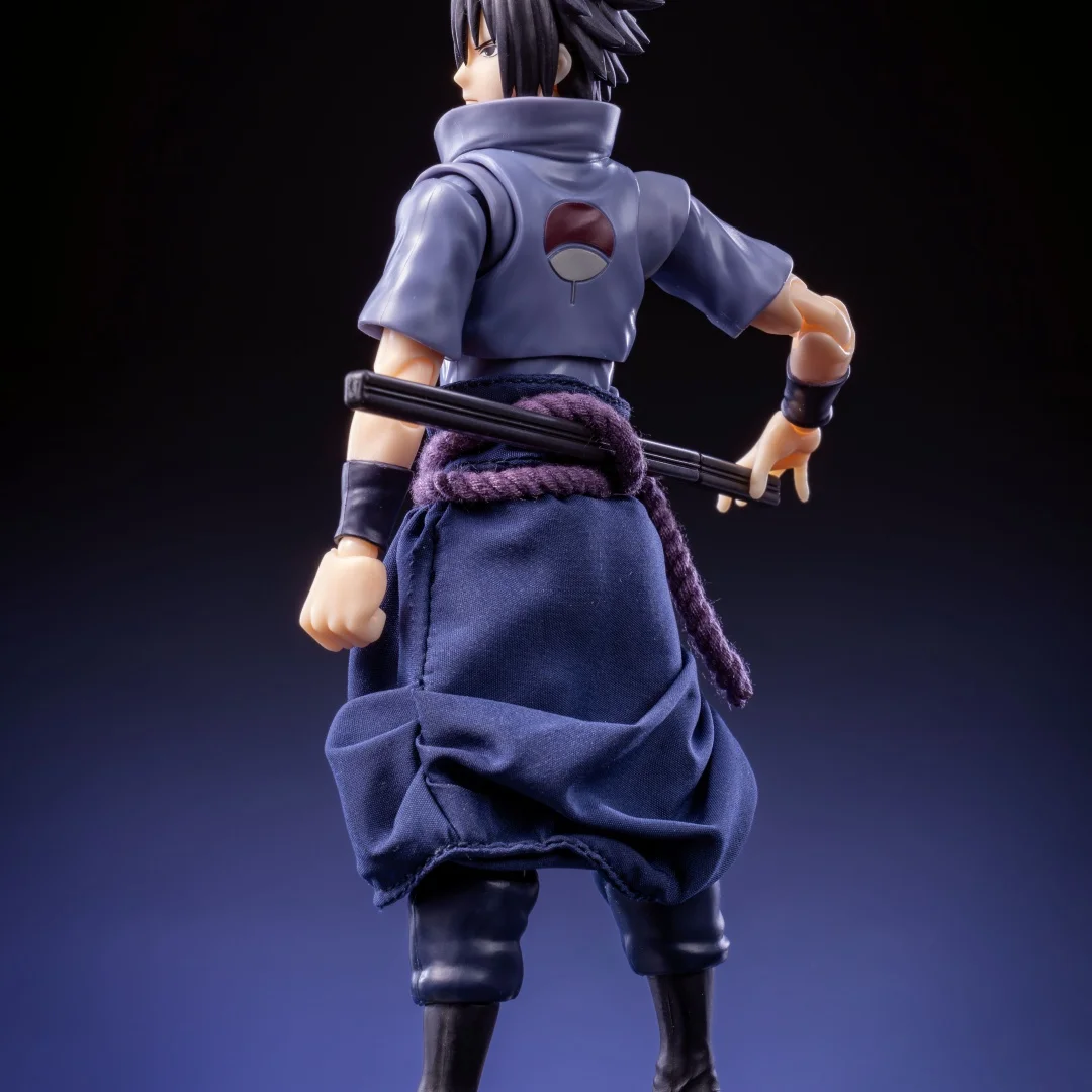 Фото Костюм-юбка ниндзя на заказ для Shfiguarts Uchiha Sasuke Naruto Shippuden, темно-синий с фиолетовым поясом-веревкой №3