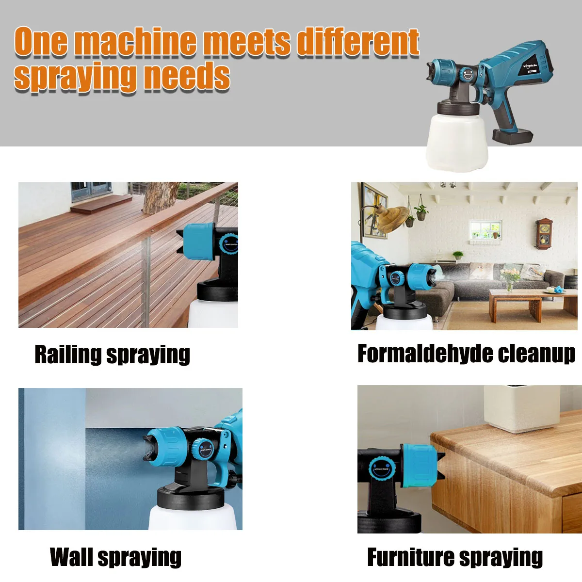 Беспроводной электрический пистолет-распылитель для краски 1000 мл